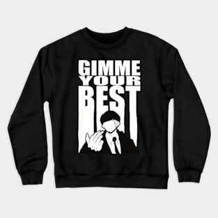 Mashle Mash Best Panel GIMME YOUR BEST Black Crewneck Sweatshirt